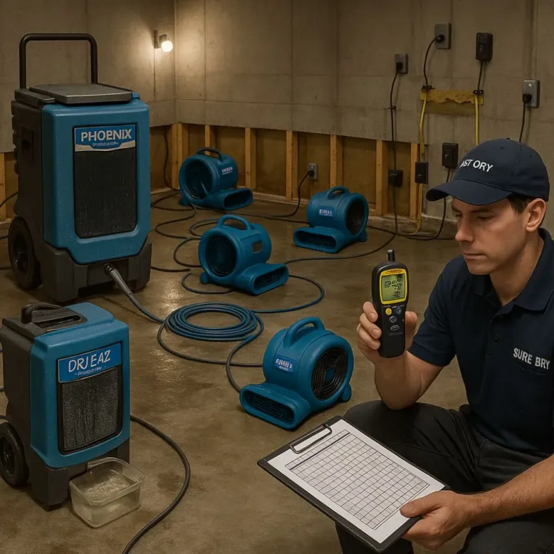 Structural Drying and Dehumidification process in West Branch, MI